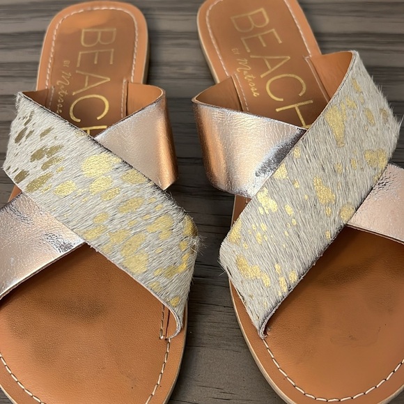 BEACH BY MATISSE LEATHER CRISS CROSS SANDALS 7 - Picture 7 of 12